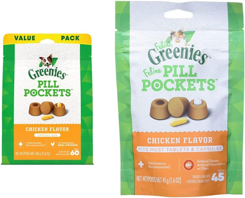 Pill Pockets Adult Dog Treats Capsule Size Natural Soft with Real Peanut Butter, (30 Treats) 7.9Oz. Pack