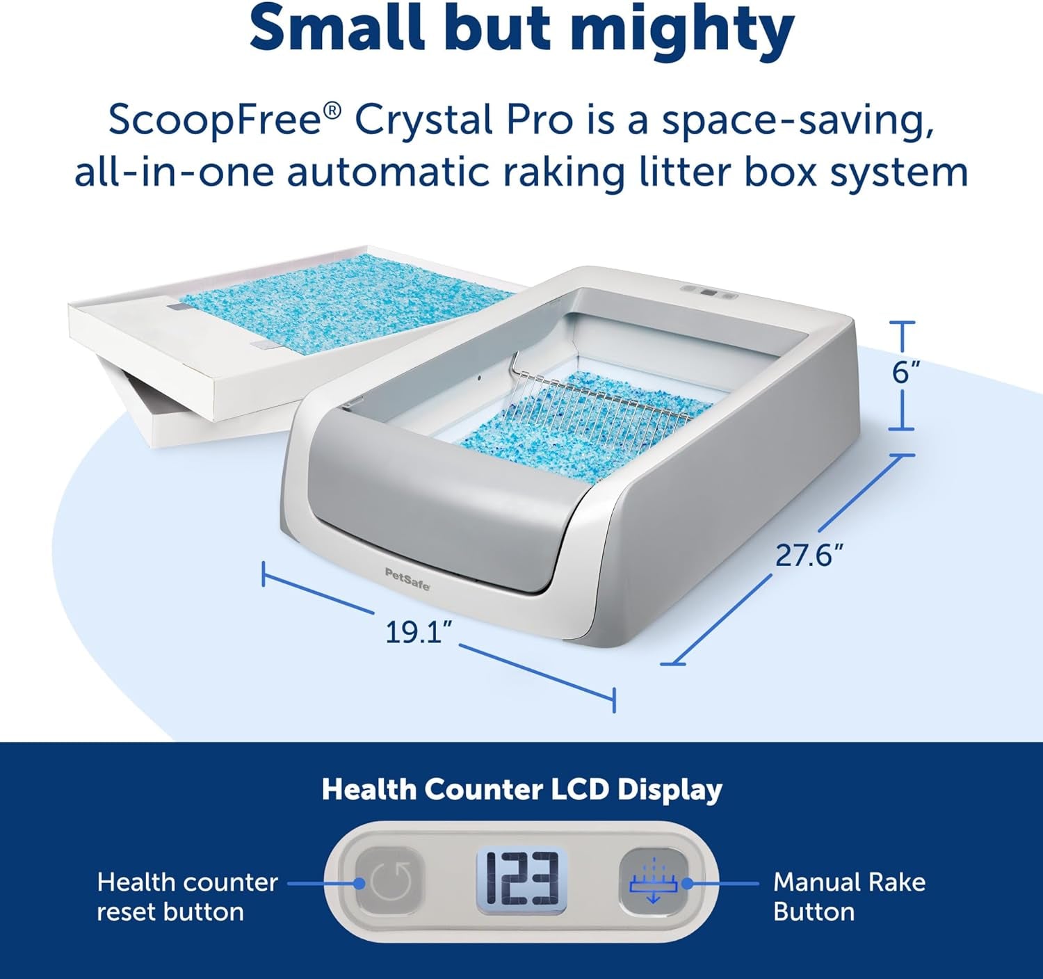 Scoopfree Automatic Self-Cleaning Cat Litter Box – Includes Disposable Trays with Crystal Litter, Uncovered