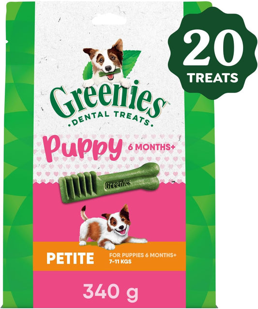 Puppy Petite Size Natural Dental Dog Treats, (20 Treats) 12 Oz. Pack