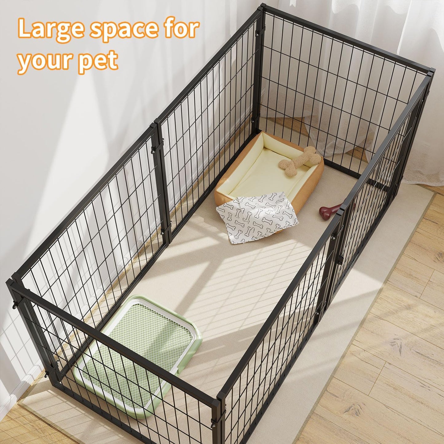 Heavy Duty Large Dog Crate, 48" L X 28" H, Dog Cage, Dog Kennel, Big Dog Crate for Small Medium Large Dogs, Puppy Dog Playpen, Pet Cage, Pet Playpen Yard, Indoor Outdoor, XL