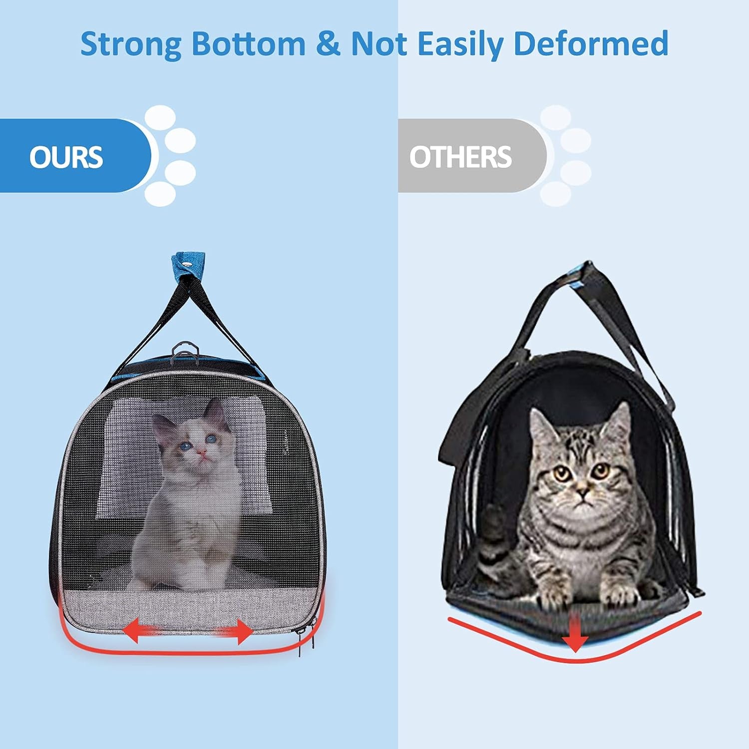 Dog Carrier for Small Dogs and Large Cats under 20 Lbs, Medium Cats 25 Lbs, and with Unique Side Bag,Top Load Pet Carrier Soft-Sided Escape Proof with 4 Ventilated Windows