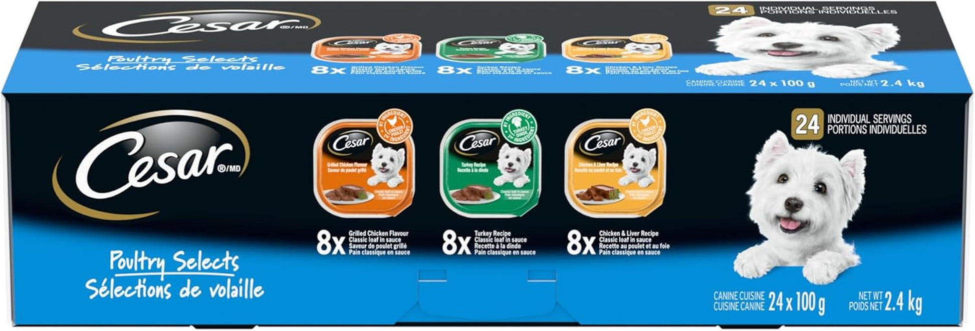 Classic Loaf in Sauce Wet Dog Food Delicacies Variety Pack, 24X100G Trays