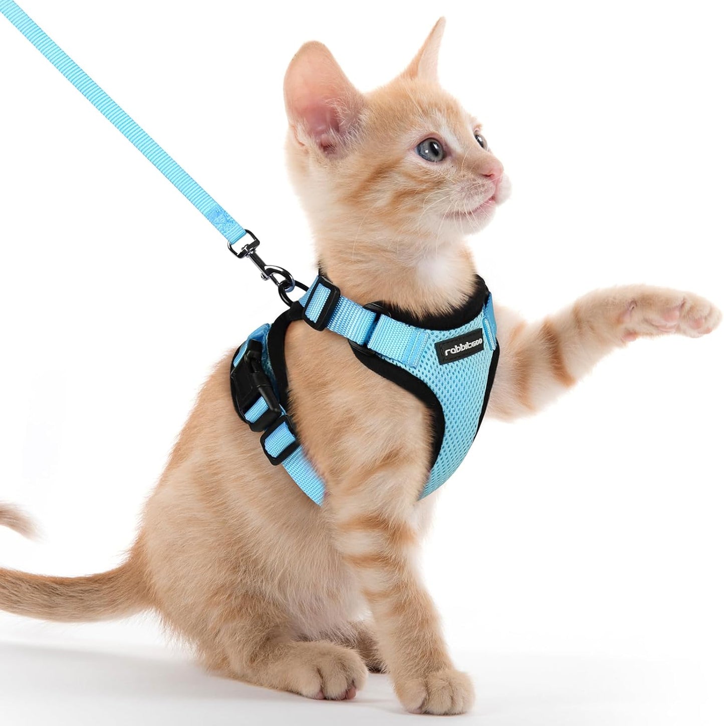 Cat Harness and Leash for Walking, Escape Proof Soft Adjustable Vest Harnesses for Small Medium Cats, Easy Control Breathable Reflective Strips Jacket, XS, Black