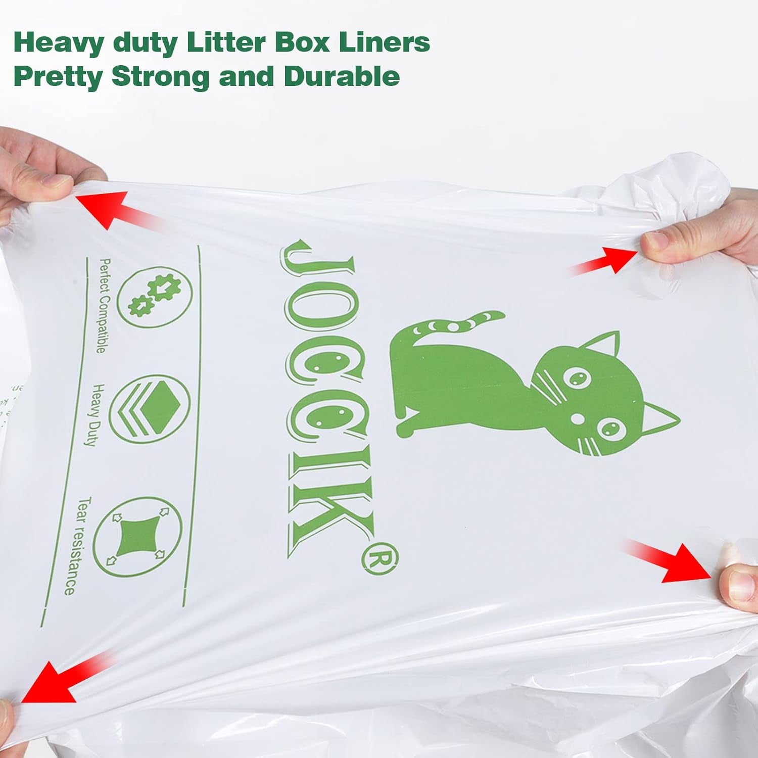 Cat Litter Box Liner Bags Compatible with Self-Cleaning Litter Box Robot 100 Pack, Waste Drawer Liners Heavy Duty White 9-11 Gallons Replacement Bags