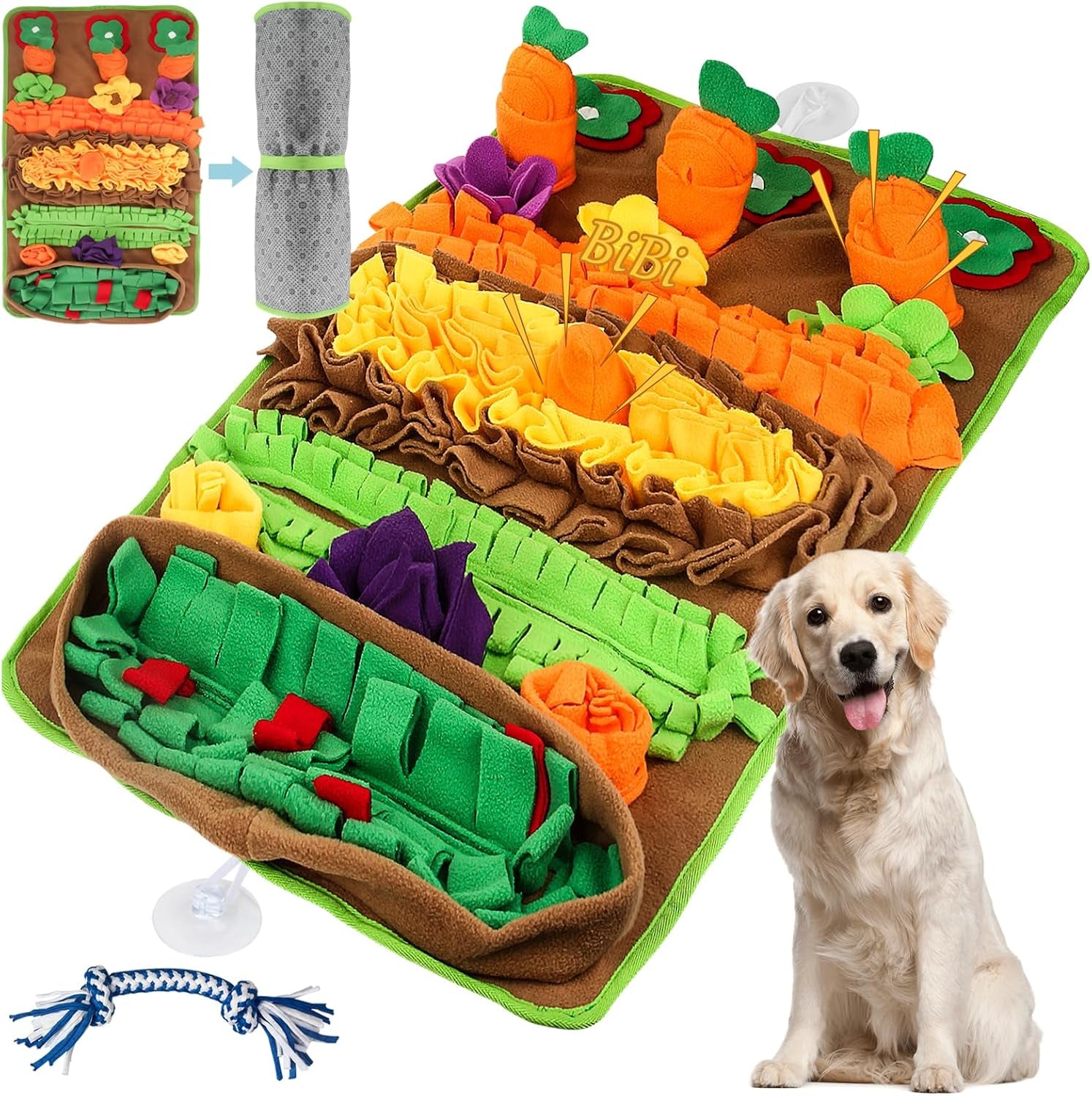 Snuffle Mat for Dogs Large Breed, 32'' X 20'' Sniff Mat for Dogs Slow Eating and Treats Mind, Enrichment Digging Toys for Dogs Mental Stimulation & Encourages Natural Foraging Skills