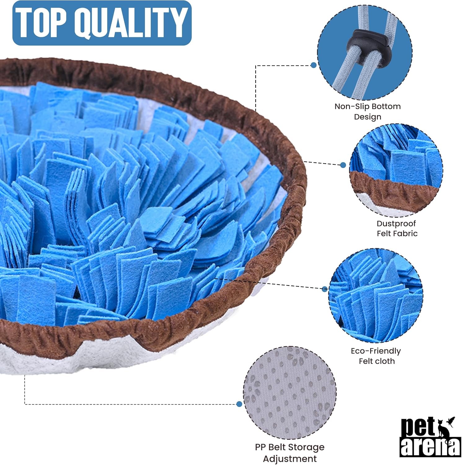 Adjustable Snuffle Mat for Dogs, Dog Puzzle Toys, Enrichment Pet Foraging Mat for Smell Training and Slow Eating, Stress Relief Interactive Dog Toy for Feeding, Dog Mental Stimulation Toys